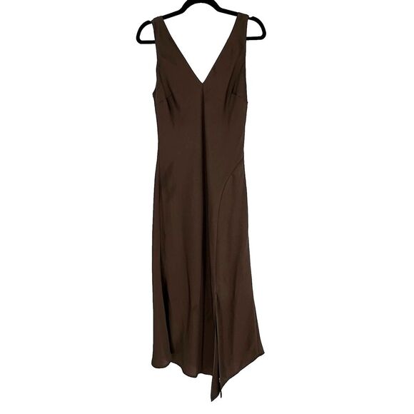 Express Womens Satin Maxi Slip Dress Size M Brown Y2K Wedding Bridal Formal Hoco - Picture 1 of 8